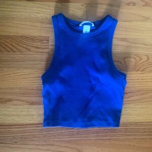 Blue cropped tank top